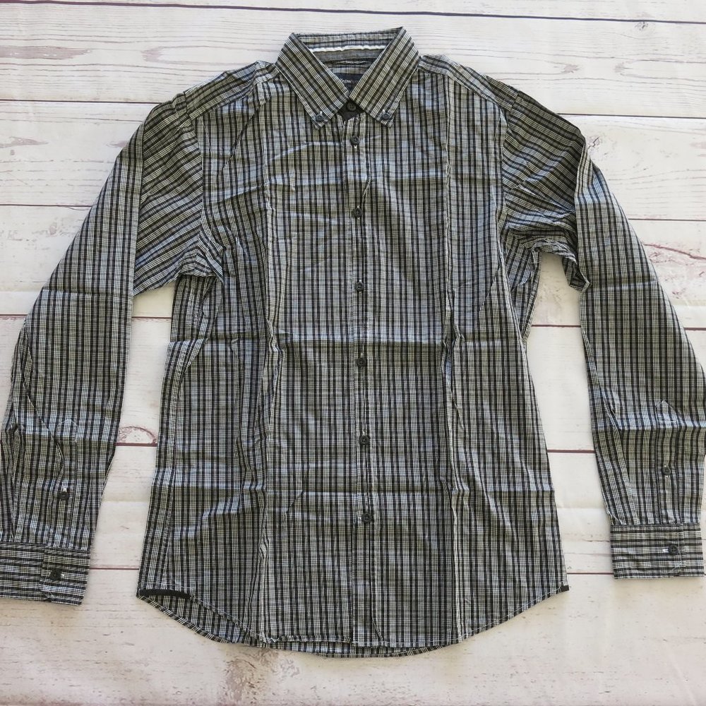 Zegna Sport Slim Fit Multicolor Plaids Checks Cotton Blend Long Sleeve Shirt M